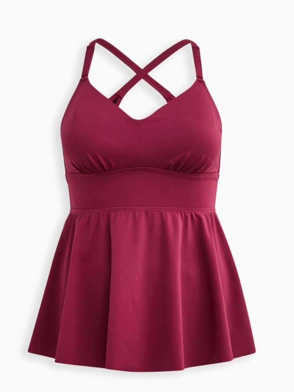 🎅🏻 Sale BloomChic NWT 14-16 deep wine Skirted Swim top